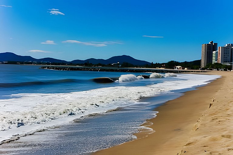Apto 180 m PRAIA c/ churrasqueira Wi-Fi