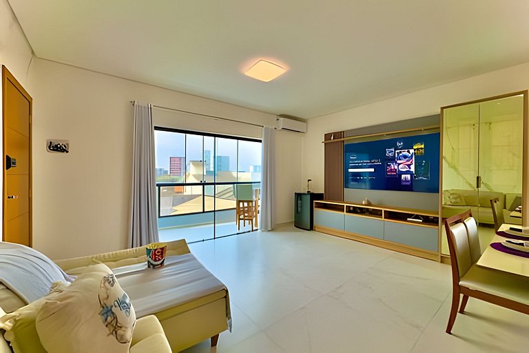 Apto Completo c/ Churrasqueira a 90 m da Praia