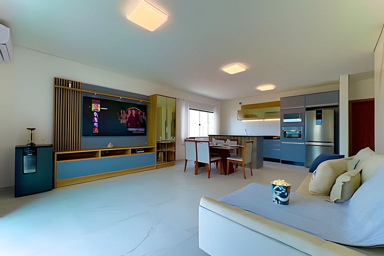 Apto Completo c/ Churrasqueira a 90 m da Praia