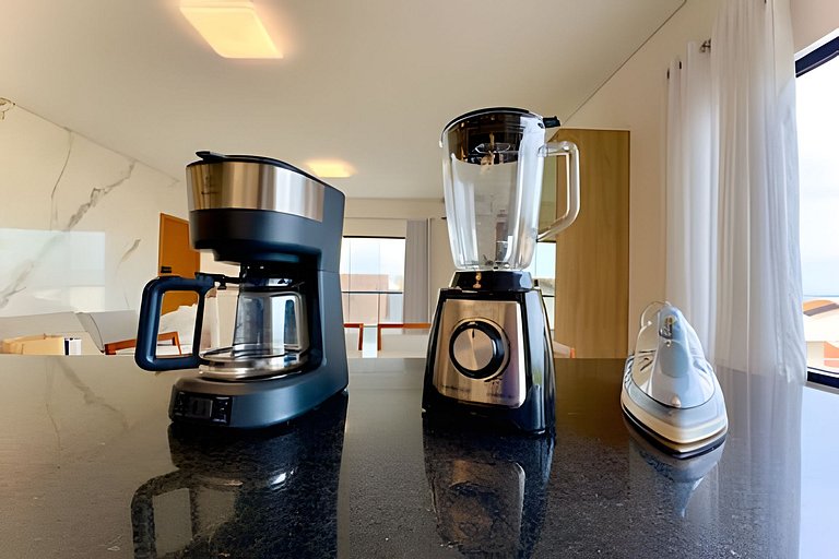 Apto Completo c/ Churrasqueira a 90 m da Praia