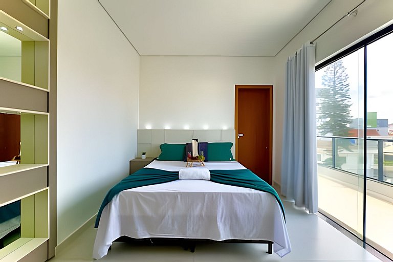 Apto Completo c/ Churrasqueira a 90 m da Praia