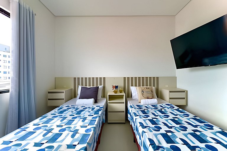 Apto Completo c/ Churrasqueira a 90 m da Praia