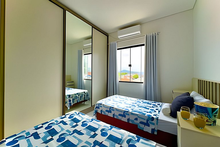 Apto Completo c/ Churrasqueira a 90 m da Praia