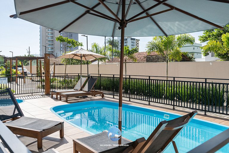 Apto c/ Piscina e Churrasqueira a 150 m da PRAIA