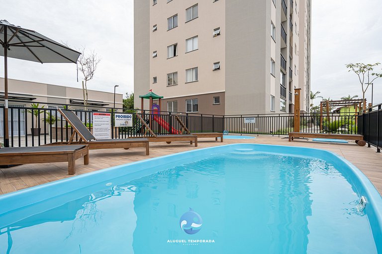 Apto c/ Piscina e Churrasqueira a 150 m da PRAIA