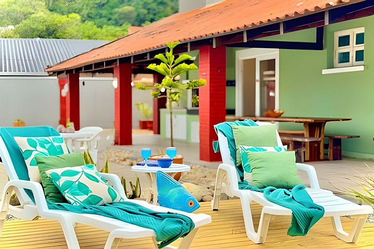 Frente Mar Piscina e churrasqueira-Praia do Grant