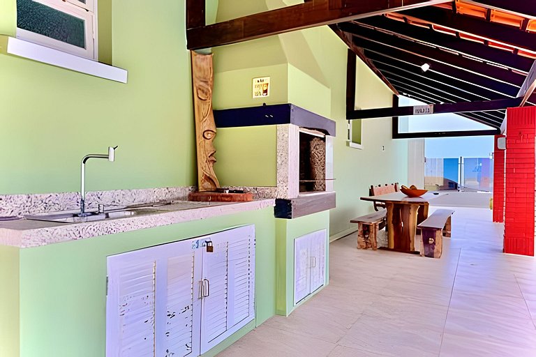 Frente Mar Piscina e churrasqueira-Praia do Grant