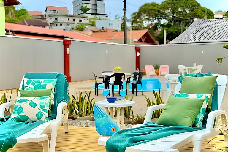 Frente Mar Piscina e churrasqueira-Praia do Grant