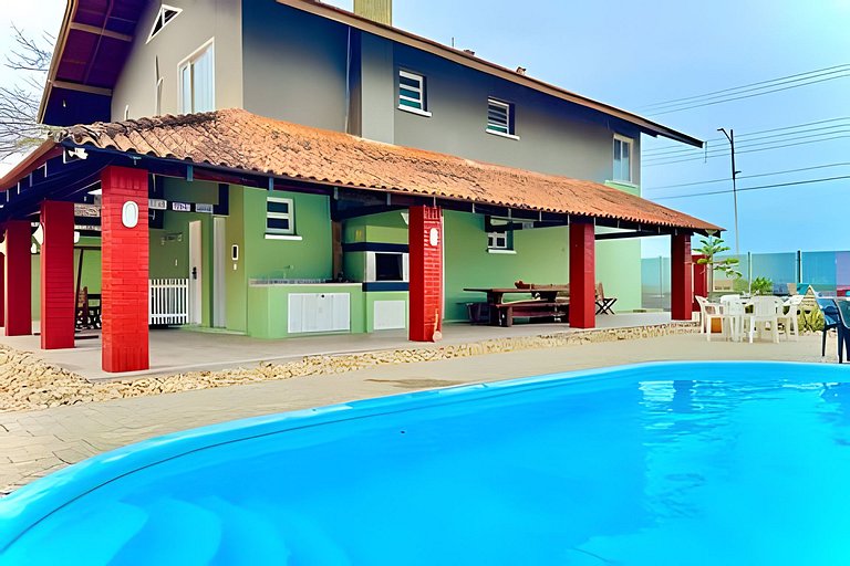 Frente Mar Piscina e churrasqueira-Praia do Grant