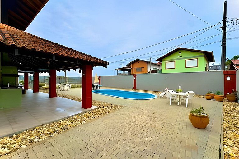 Frente Mar Piscina e churrasqueira-Praia do Grant