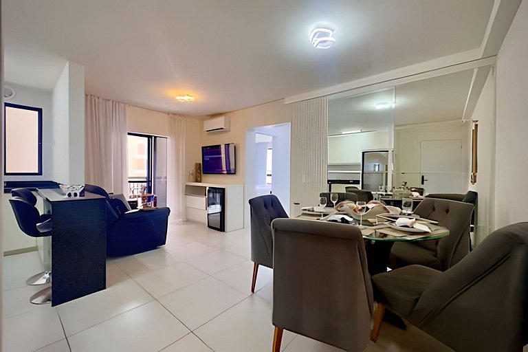 A 500m da PRAIA c/ piscina, Wi-Fi e churrasqueira