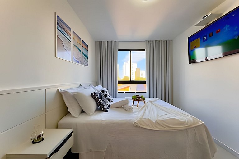 A 500m da PRAIA c/ piscina, Wi-Fi e churrasqueira