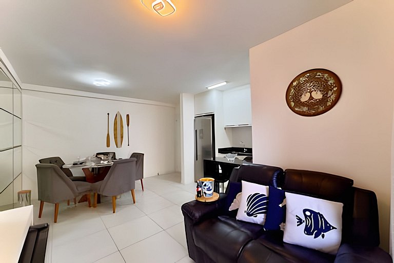 A 500m da PRAIA c/ piscina, Wi-Fi e churrasqueira