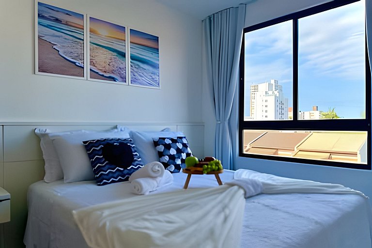 A 500m da PRAIA c/ piscina, Wi-Fi e churrasqueira