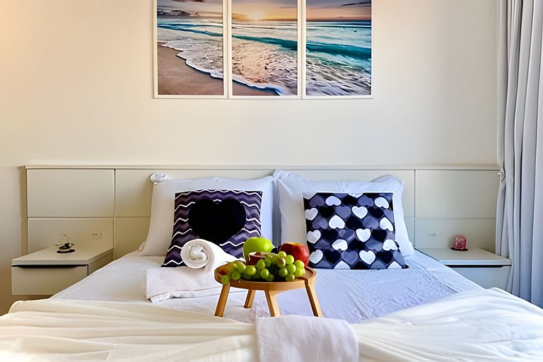 A 500m da PRAIA c/ piscina, Wi-Fi e churrasqueira