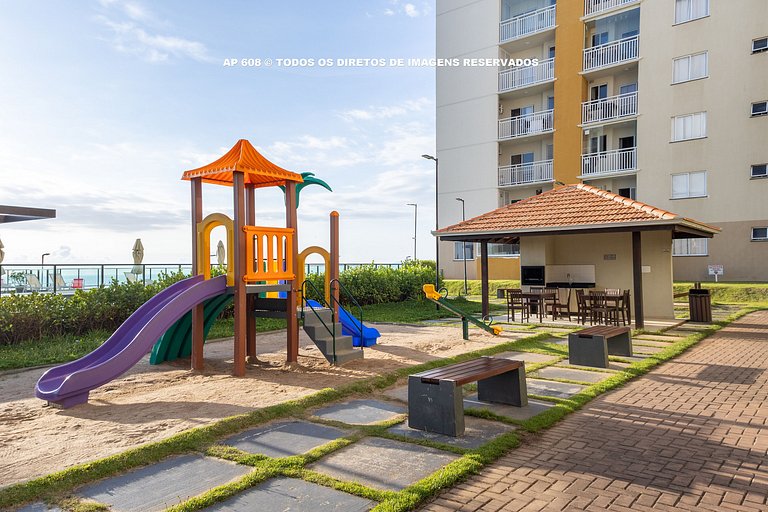 Barra Velha | Pé na areia Apto completo Vista mar