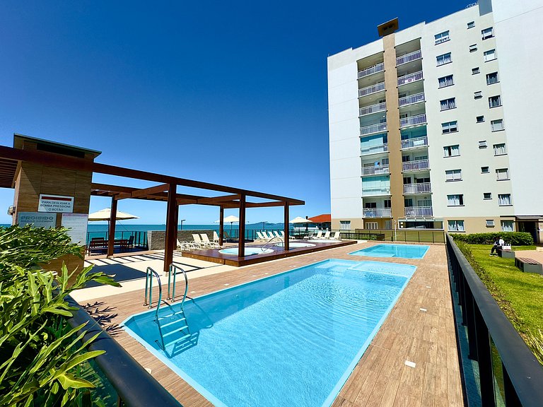 Barra Velha | Pé na areia Apto completo Vista mar
