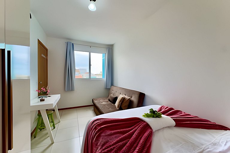 Apto a 340m da PRAIA c/Piscina Churrasqueira