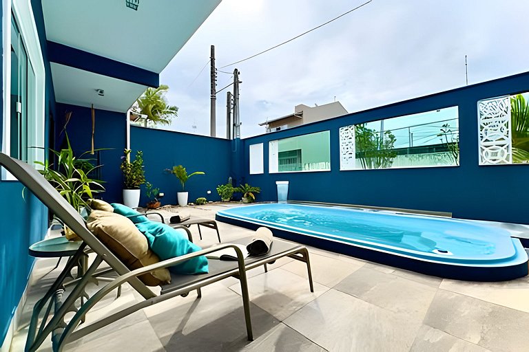 Casa completa a 250m Praia c/Piscina Churrasqueira