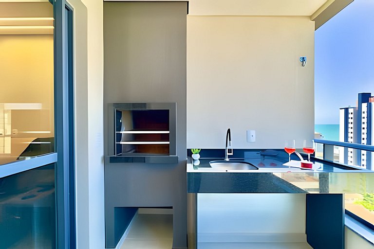 VISTA MAR a 150m PRAIA Churrasq. e Ar condicionado