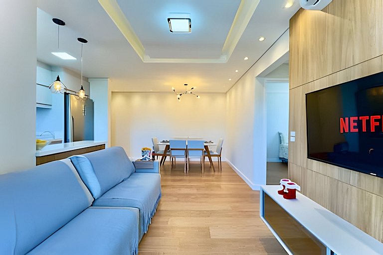 Apto 150m da PRAIA c/ Piscina, Churrasq. e Wi-Fi