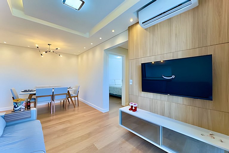 Apto 150m da PRAIA c/ Piscina, Churrasq. e Wi-Fi