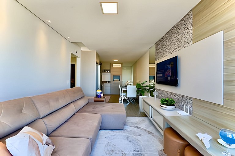 Apto a 180m da Praia c/ Churrasq. Piscina e Wi-Fi