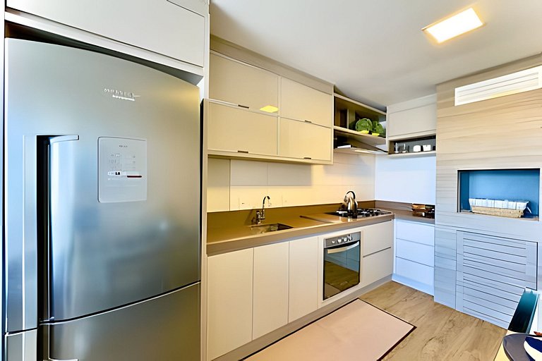 Apto a 180m da Praia c/ Churrasq. Piscina e Wi-Fi