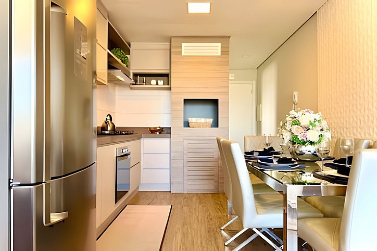 Apto a 180m da Praia c/ Churrasq. Piscina e Wi-Fi