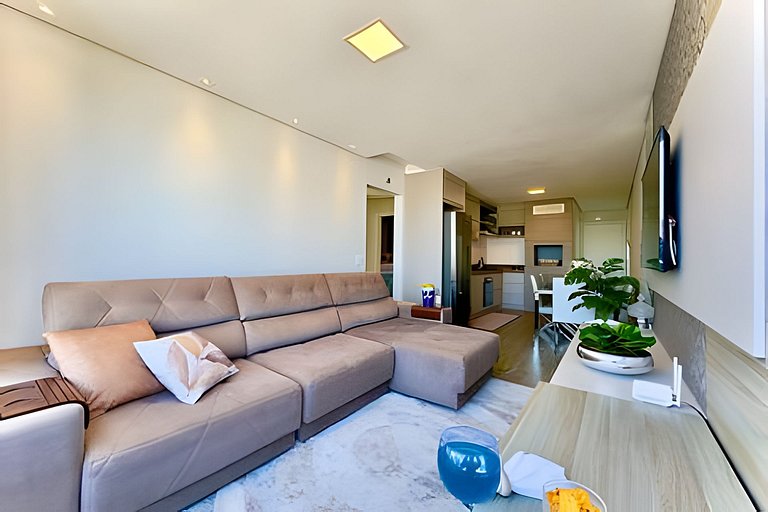 Apto a 180m da Praia c/ Churrasq. Piscina e Wi-Fi