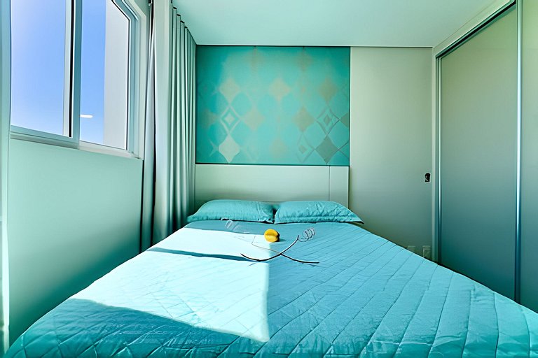 Apto a 180m da Praia c/ Churrasq. Piscina e Wi-Fi