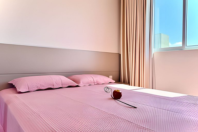 Apto a 180m da Praia c/ Churrasq. Piscina e Wi-Fi