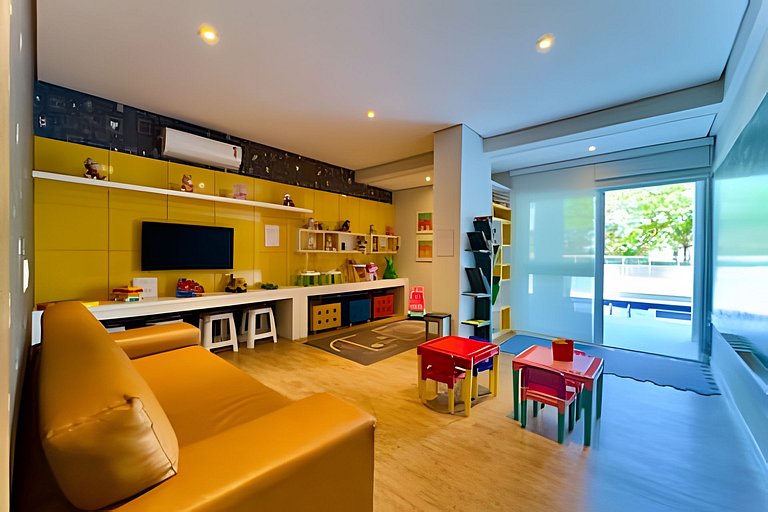 Apto a 180m da Praia c/ Churrasq. Piscina e Wi-Fi