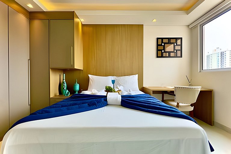 Apto a 150m da PRAIA Churrasq. c/ Piscina Ar Wi-Fi