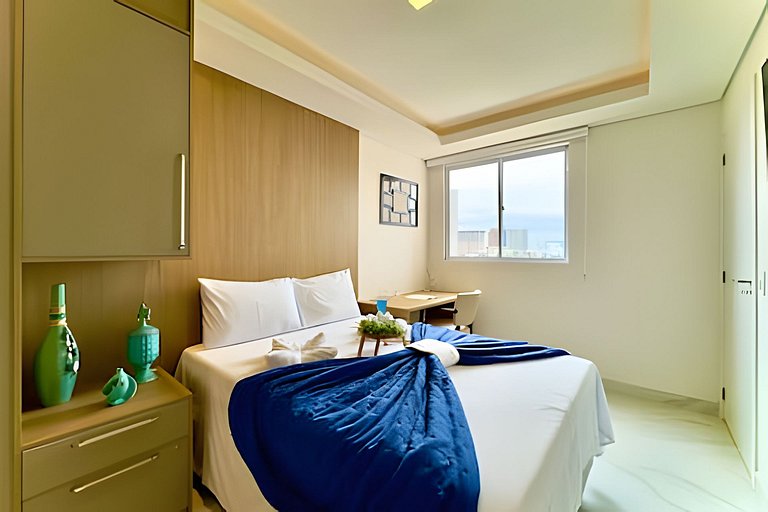 Apto a 150m da PRAIA Churrasq. c/ Piscina Ar Wi-Fi