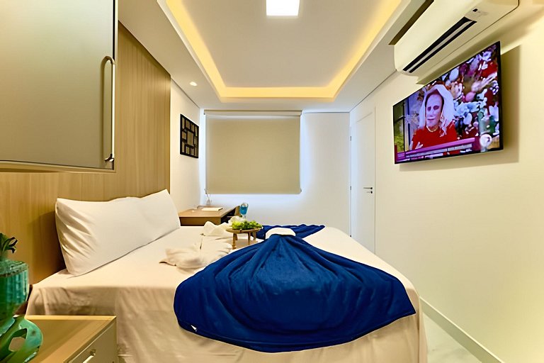 Apto a 150m da PRAIA Churrasq. c/ Piscina Ar Wi-Fi