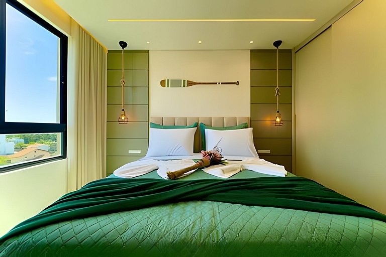 A 500m da Praia | Apto com Ar, Piscina e Churrasq.