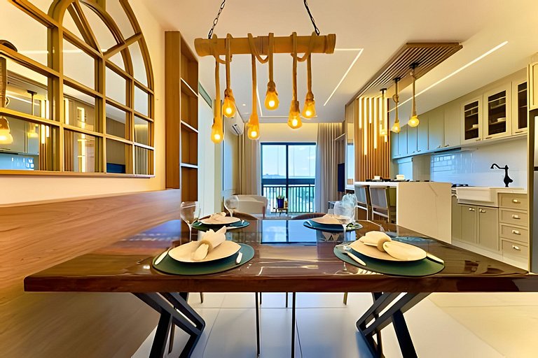 A 500m da Praia | Apto com Ar, Piscina e Churrasq.