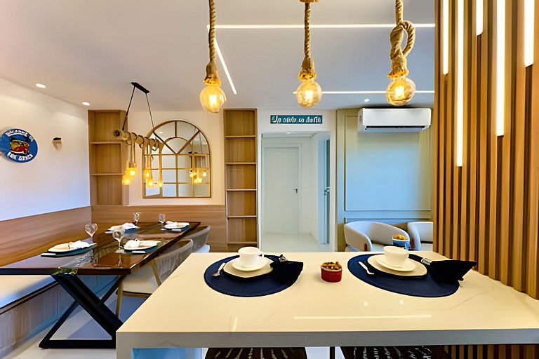 A 500m da Praia | Apto com Ar, Piscina e Churrasq.