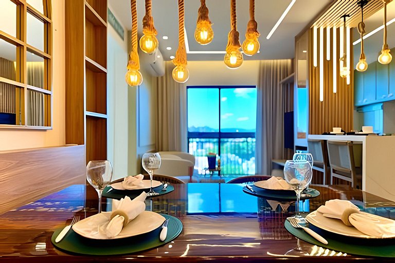 A 500m da Praia | Apto com Ar, Piscina e Churrasq.