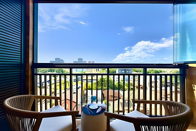 A 500m da Praia | Apto com Ar, Piscina e Churrasq.