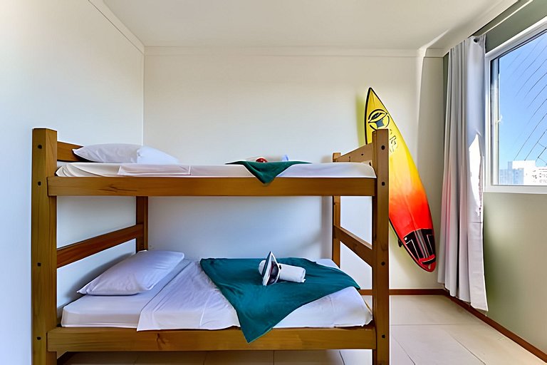 Apto a 340m da PRAIA c/Piscina Churrasq. Wi-Fi