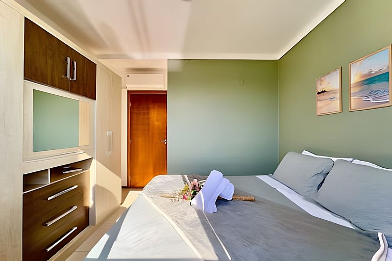 Apto a 340m da PRAIA c/Piscina Churrasq. Wi-Fi