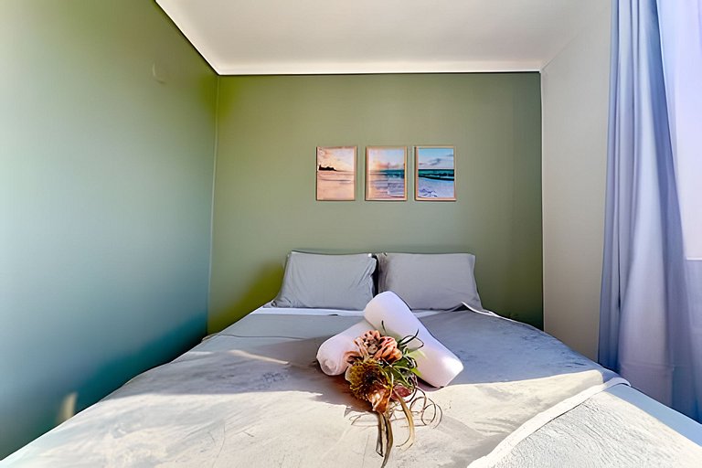 Apto a 340m da PRAIA c/Piscina Churrasq. Wi-Fi