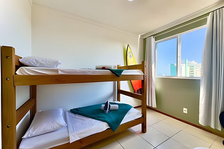 Apto a 340m da PRAIA c/Piscina Churrasq. Wi-Fi