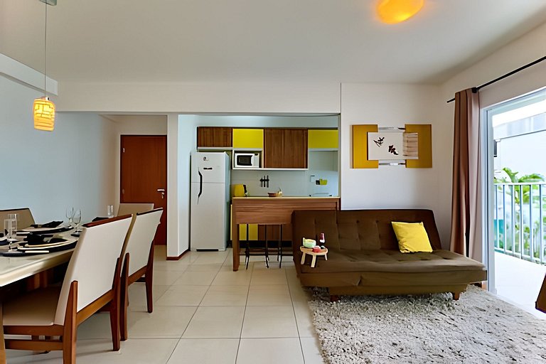 Apto a 340m da PRAIA c/Piscina Churrasq. Wi-Fi