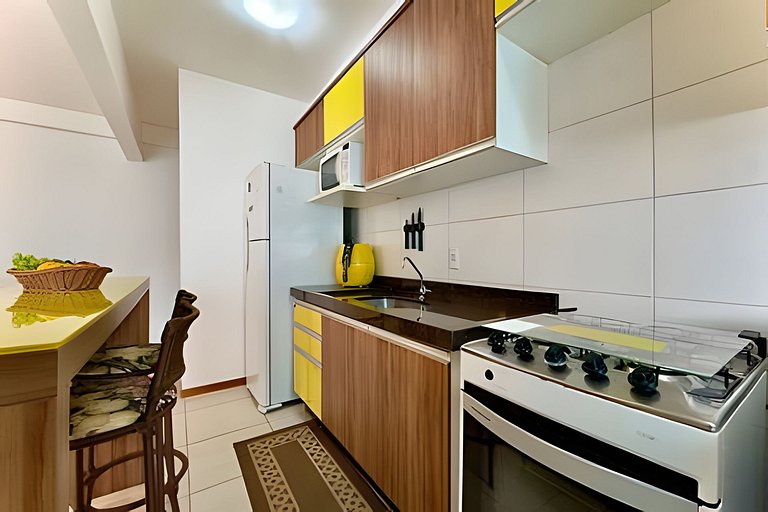 Apto a 340m da PRAIA c/Piscina Churrasq. Wi-Fi