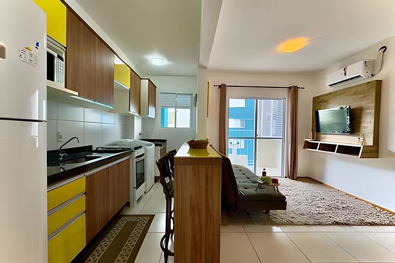 Apto a 340m da PRAIA c/Piscina Churrasq. Wi-Fi