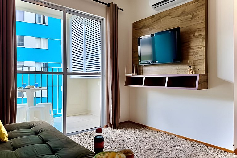 Apto a 340m da PRAIA c/Piscina Churrasq. Wi-Fi