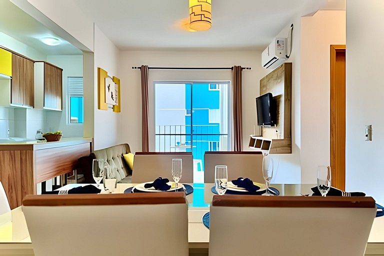 Apto a 340m da PRAIA c/Piscina Churrasq. Wi-Fi